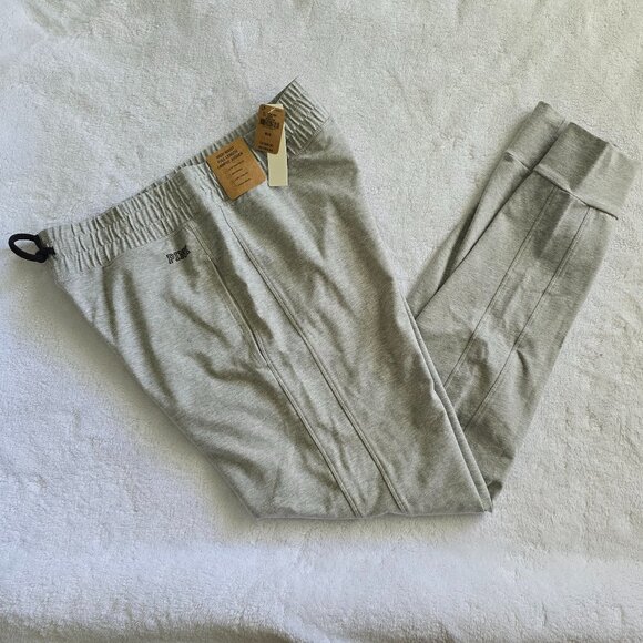 NWT VS PINK M Full Length High Waist grey campus jogger - Picture 3 of 4